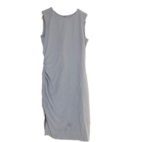Milly Cloud Sherry Dress Sleeveless Side Ruched Knee Length Sheath Light Blue 6 - Picture 4 of 9